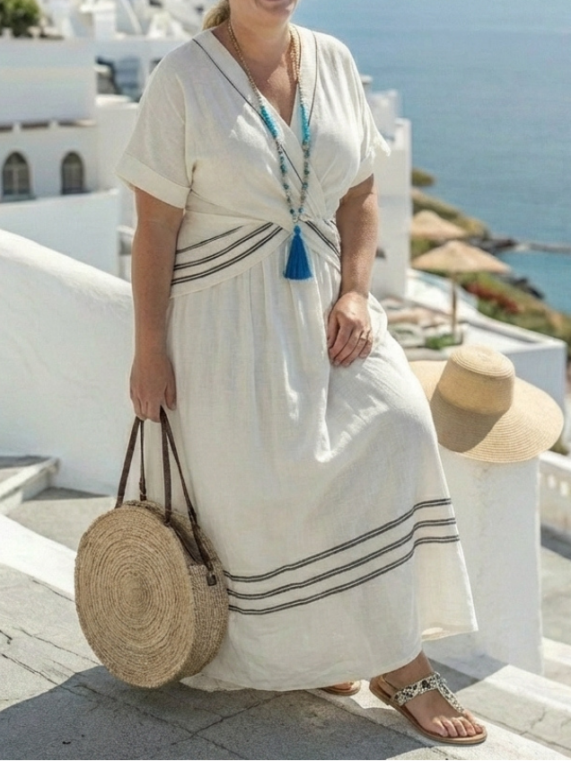 Seren - V-Hals Wrap Maxi Jurk