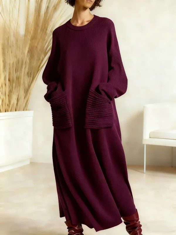 Mila – Gebreide jurk met zakken