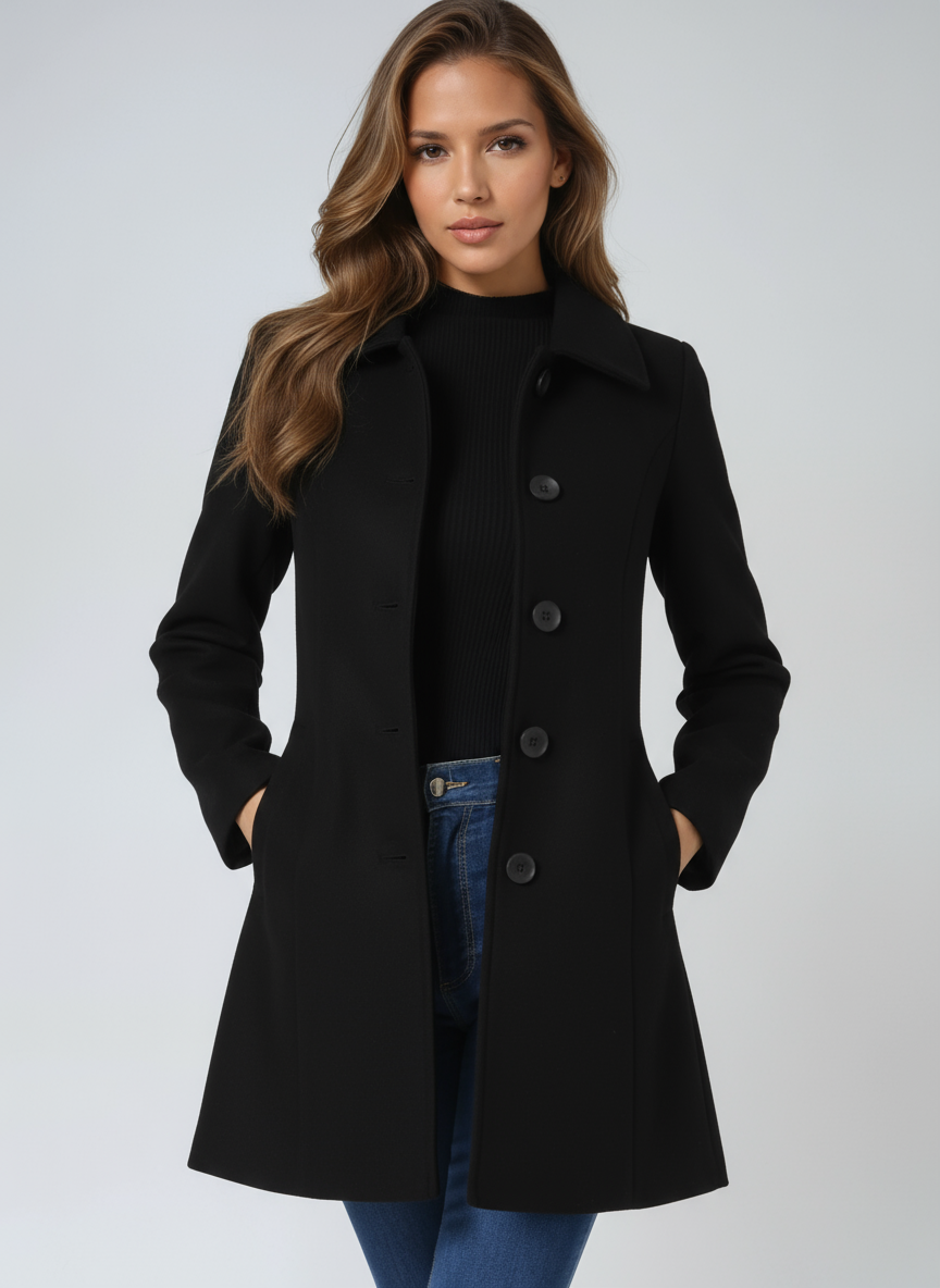 Elina - Mantel van wolmix
