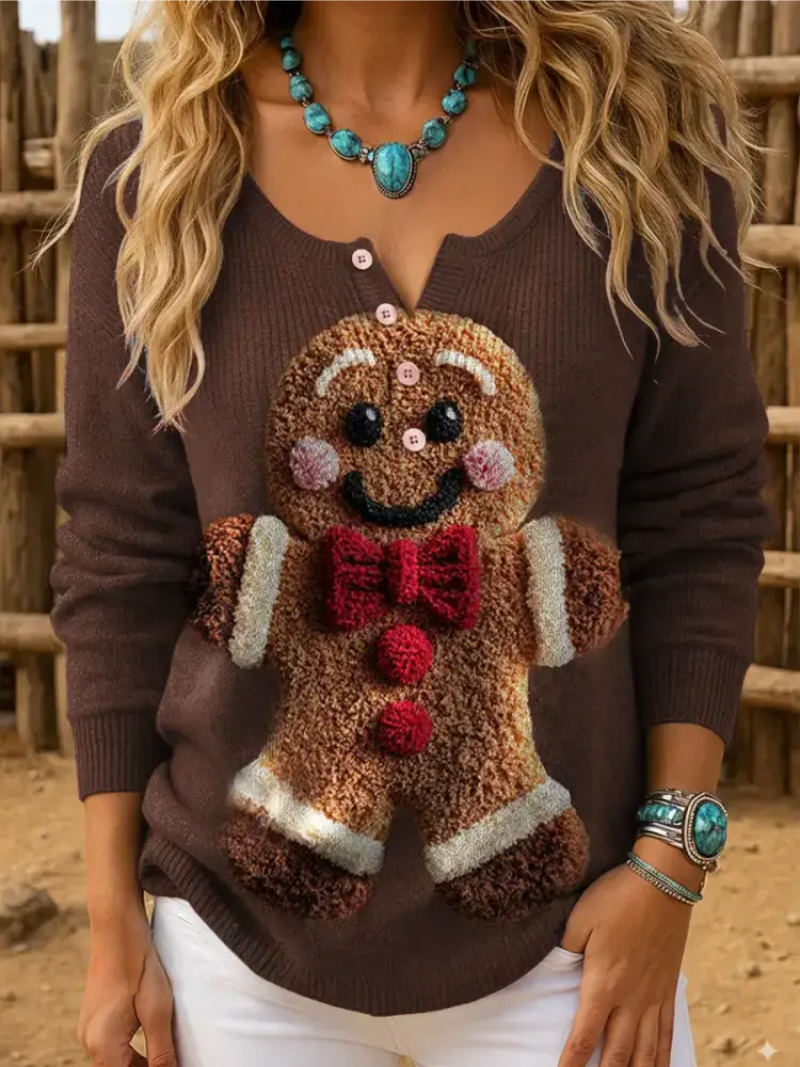 Livia – Kersttrui met peperkoekmannetje