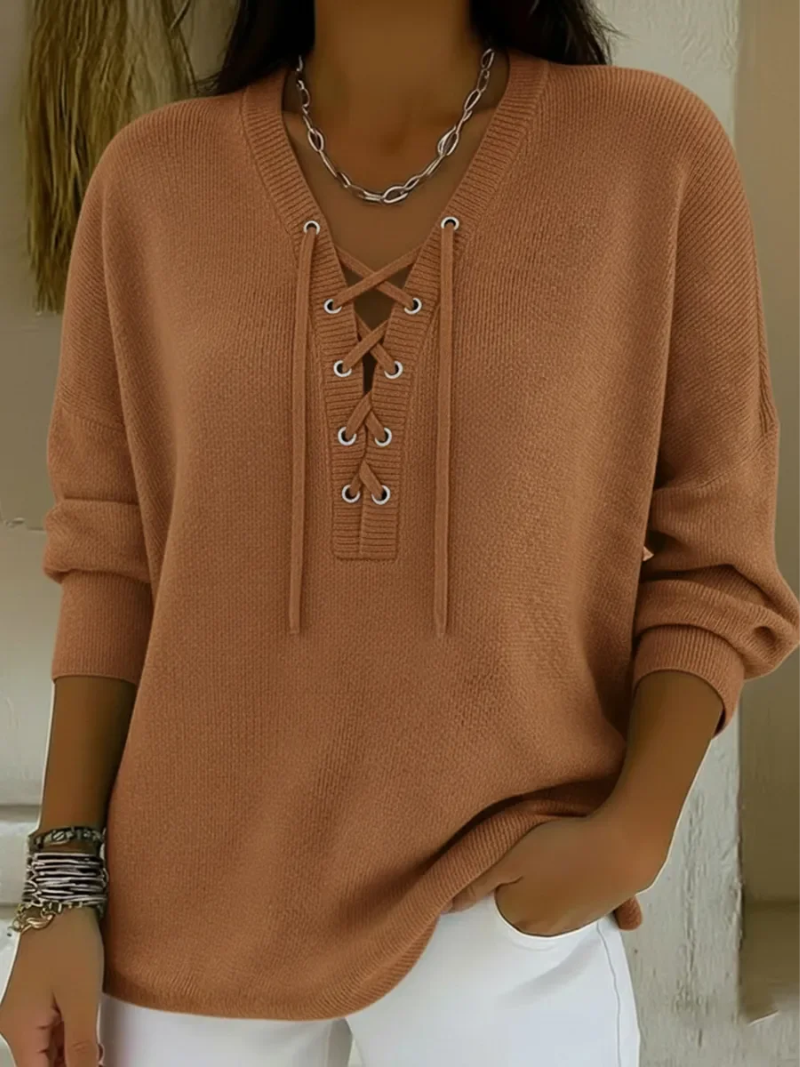 Mila – Trui met vetersluiting