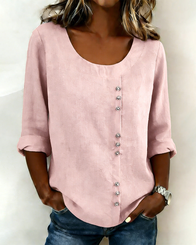 Nina – Blouse met knoopdetail