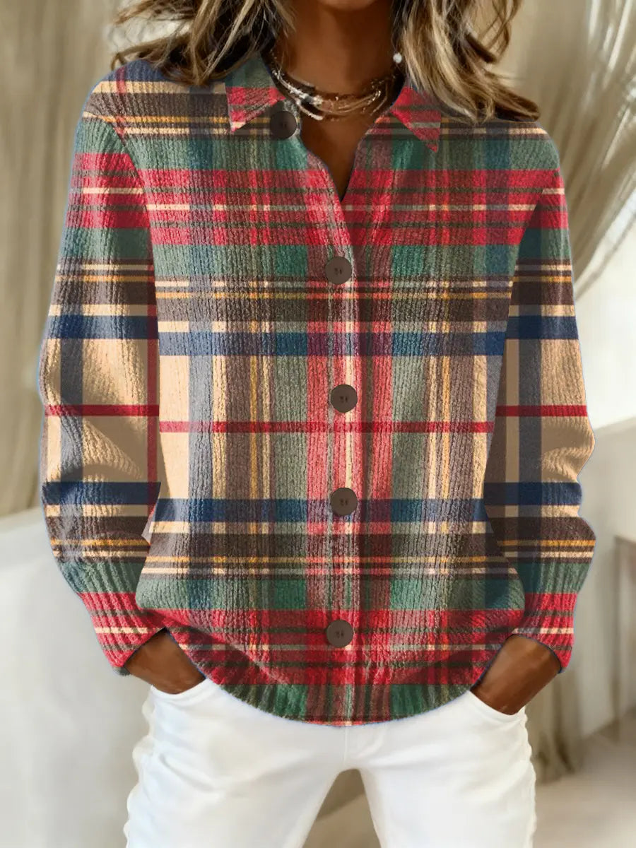 Mila – Geruite kerstblouse