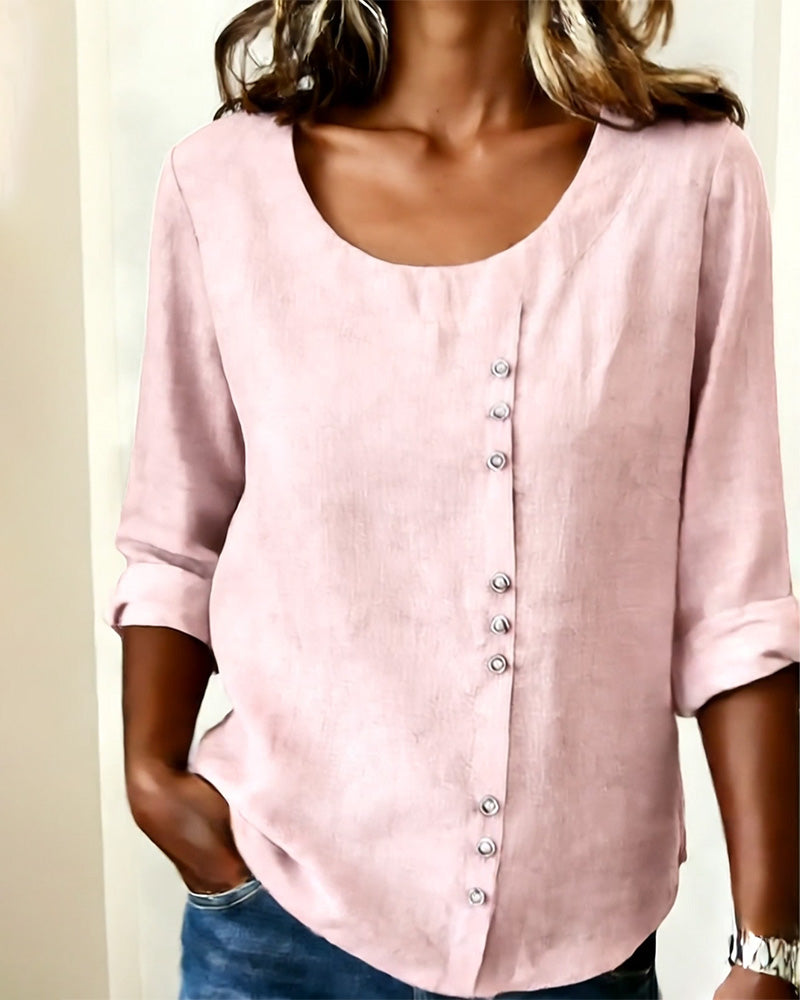 Nina – Blouse met knoopdetail