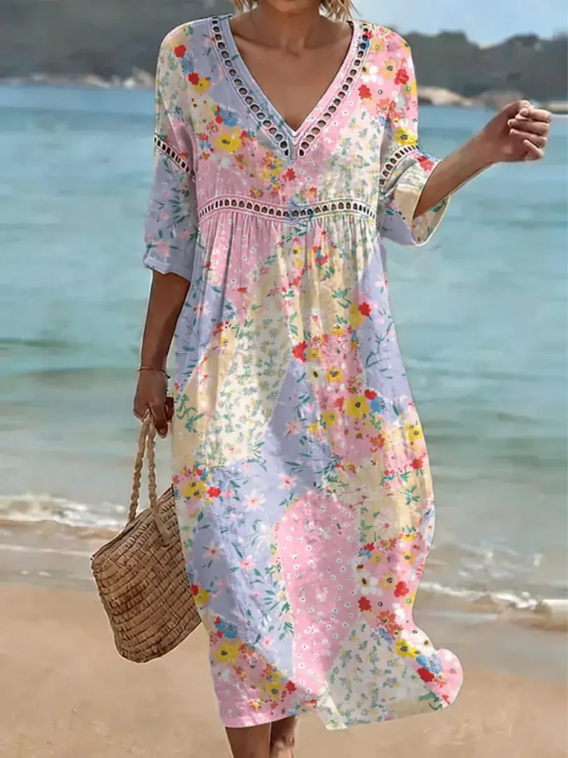 Mila – Bloemenjurk met V-hals
