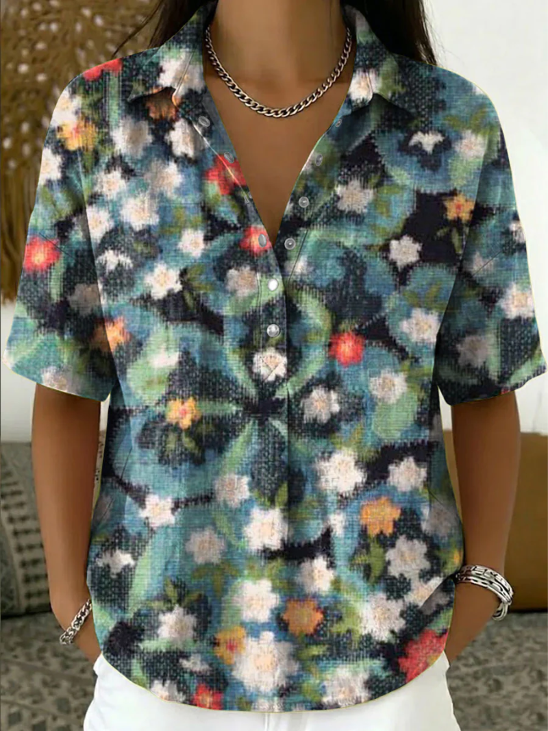 Lotte – Blouse met kraag en print