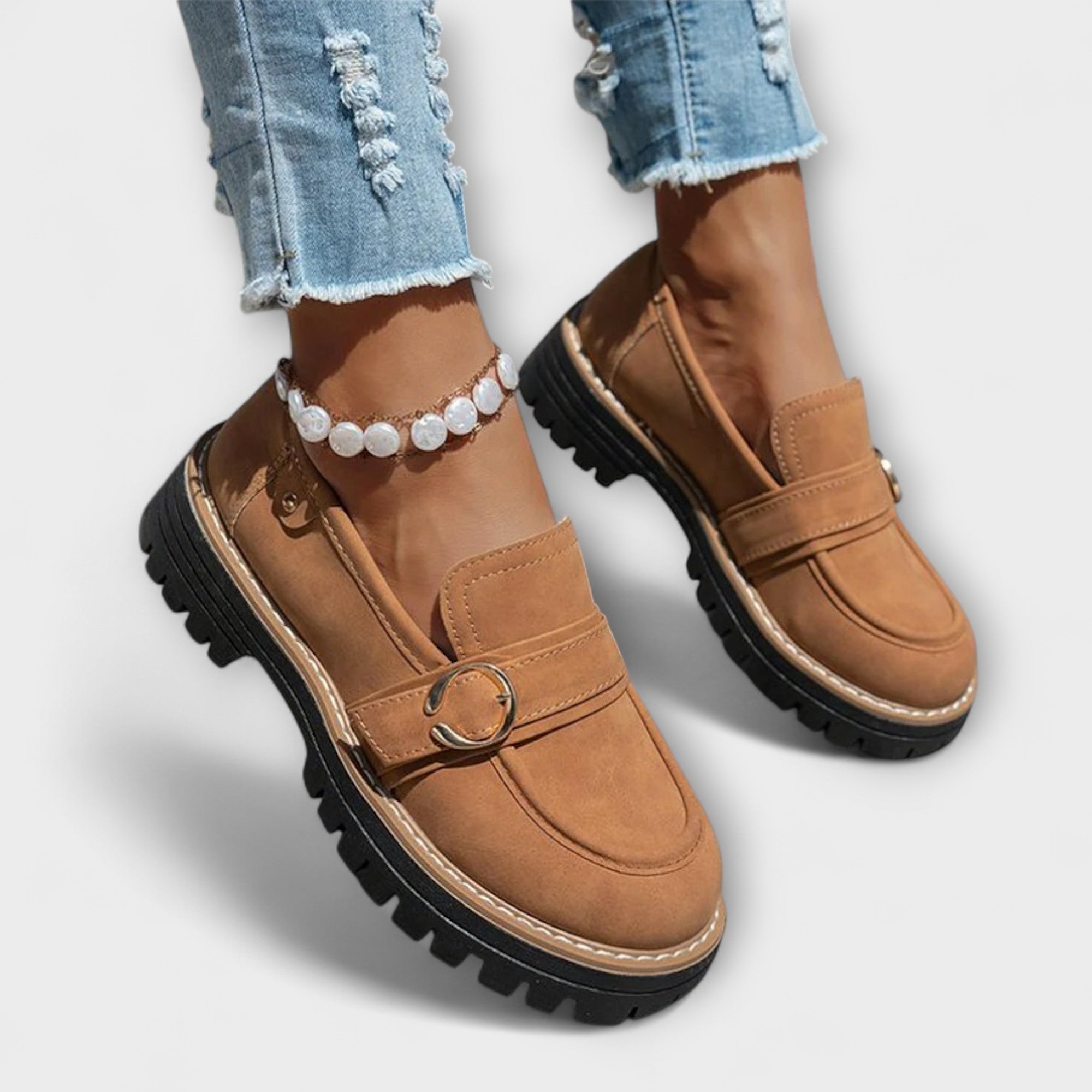 Lora – Casual Loafers met Ronde Neus