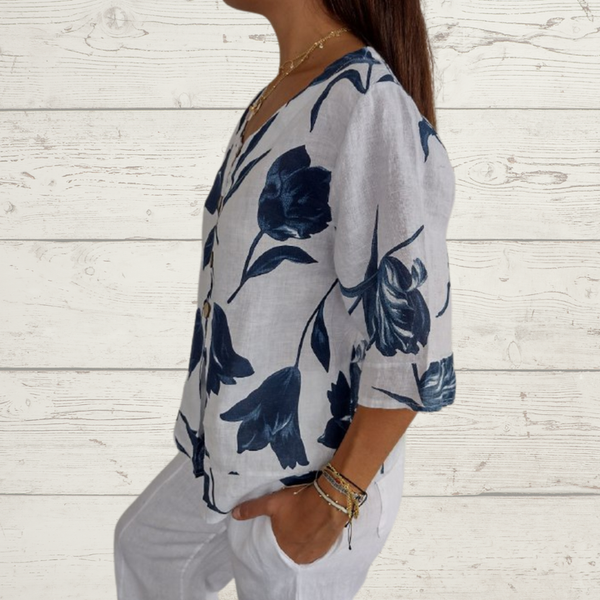 Mila – Blouse met V-hals en print