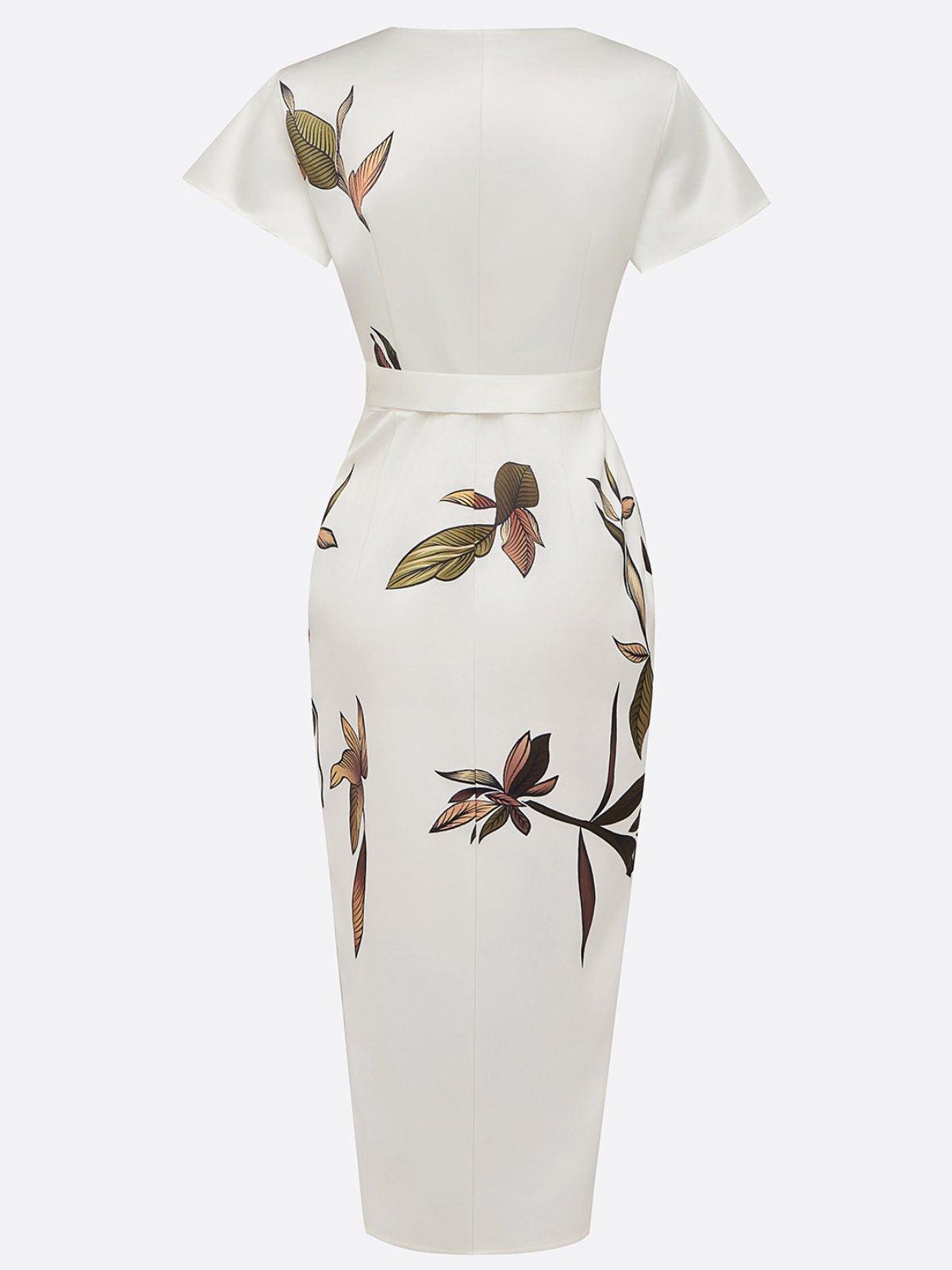 Elin™ - Elegante Wikkeljurk met Bloemenpatroon