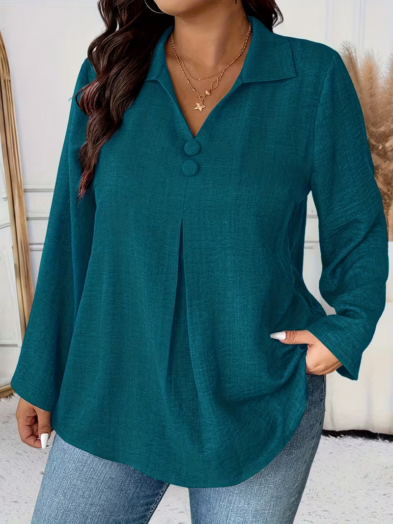 Lynn – Blouse met knoopdetail