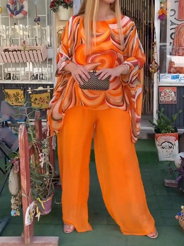 Ellen – Set met broek en top met print