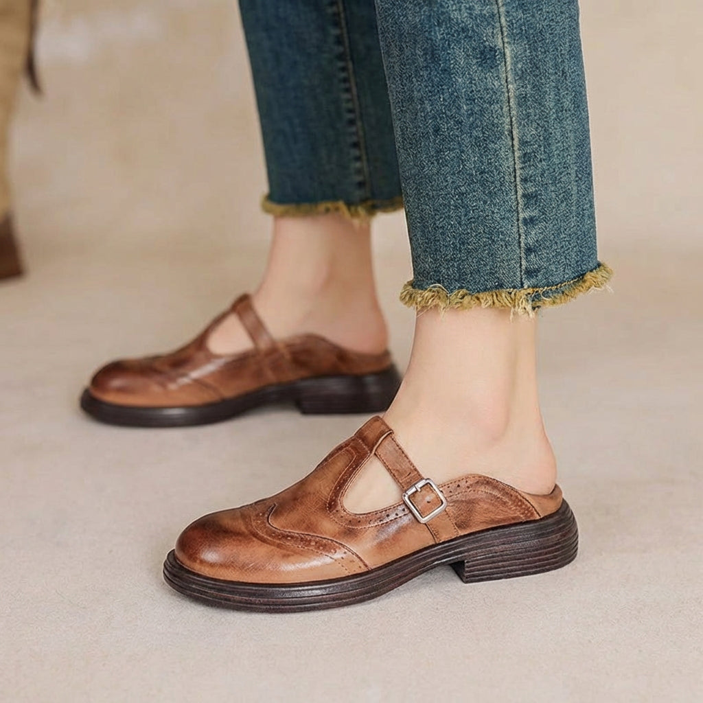 Vina | Leren Mary Janes