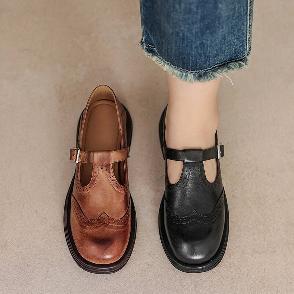 Vina | Leren Mary Janes